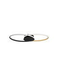 Nova Luce LED Deckenleuchte Aveo dimmbar 43W warmweiss 3200K Schwarz Gold Stahl Aluminium 69x32cm 9081825