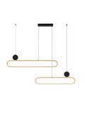 Nova Luce LED Pendelleuchte Liaise dimmbar 49W warmweiss 3000K Schwarz Gold Aluminium 121x6,5cm 9081827