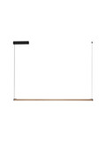 Nova Luce LED Pendelleuchte Lios dimmbar 28W warmweiss 3000K Champagnergold Schwarz Aluminium 123x2,5cm 9088111