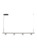 Nova Luce LED Pendelleuchte Sirmos dimmbar 30W warmweiss 3000K Champagnergold Schwarz Aluminium 150x6cm 9088131