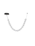 Nova Luce LED Pendelleuchte Ifos dimmbar 71W warmweiss 3000K Schwarz Chrom Metall 210x10cm 9186811