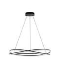 Nova Luce LED Pendelleuchte Ofelia dimmbar 68W warmweiss 3000K Schwarz Aluminium Ø95cm 9186935