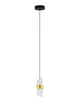 Nova Luce LED Pendelleuchte Seneca 8W warmweiss 3000K Platingold Schwarz Metall Ø12cm 9186937