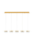 Nova Luce LED Pendelleuchte Bion 32W warmweiss 3000K Messinggold Metall 115x15cm 9186943