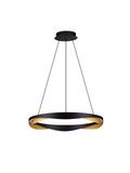 Nova Luce LED Pendelleuchte Radon dimmbar 53W warmweiss 3000K Schwarz Gold Aluminium Ø65cm 9186948