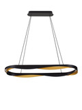 Nova Luce LED Pendelleuchte Radon dimmbar 63W warmweiss 3000K Schwarz Gold Aluminium 100x36cm 9186949