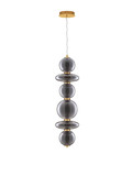 Nova Luce LED Pendelleuchte Navi 27W warmweiss 3000K Messinggold Rauchgrau Glas Metall Ø25,5cm 9186953
