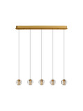 Nova Luce LED Pendelleuchte Licio dimmbar 16W warmweiss 3000K Gold Glas Metall 18x12cm 9186961