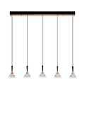 Nova Luce LED Pendelleuchte Paluz dimmbar 30W warmweiss 3000K Roségold Schwarz Metall 90,5x10,5cm 9186964