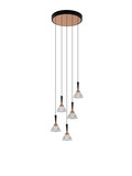 Nova Luce LED Pendelleuchte Paluz dimmbar 30W warmweiss 3000K Roségold Schwarz Metall Ø32cm 9186965