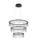 Nova Luce LED Pendelleuchte Stellar dimmbar 72W warmweiss 3000K Schwarz Chrom Aluminium Ø80cm 9186971