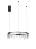 Nova Luce LED Pendelleuchte Stellar dimmbar 25W warmweiss 3000K Schwarz Chrom Aluminium Ø65cm 9186975