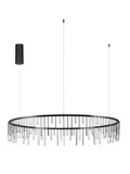 Nova Luce LED Pendelleuchte Stellar dimmbar 36W warmweiss 3000K Schwarz Chrom Aluminium Ø100cm 9186979