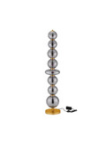 Nova Luce LED Stehleuchte Navi dimmbar 37W warmweiss 3000K Messinggold Rauchgrau Glas Metall 140cm 9186984