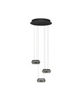 Nova Luce LED Pendelleuchte Jailyn dimmbar 24W warmweiss 3000K Rauchgrau Schwarz Glas Aluminium Ø35cm 9236102