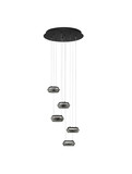 Nova Luce LED Pendelleuchte Jailyn dimmbar 40W warmweiss 3000K Rauchgrau Schwarz Glas Aluminium Ø45cm 9236103