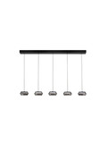 Nova Luce LED Pendelleuchte Jailyn dimmbar 40W warmweiss 3000K Rauchgrau Schwarz Glas Aluminium 108x14cm 9236104
