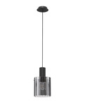 Nova Luce Pendelleuchte Mirbi E27 Schwarz Stahl Glas Ø18cm 9236200