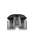 Nova Luce Deckenleuchte Mirbi 3-flammig 3xE27 Schwarz Stahl Glas Ø37cm 9236203