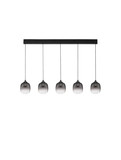Nova Luce LED Pendelleuchte Kita dimmbar 28W warmweiss 3000K Schwarz Glas Metall 102x12cm 9236208
