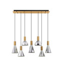 Nova Luce LED Pendelleuchte Voi dimmbar 47W warmweiss 3000K Schwarz Messinggold Glas Metall 96x33cm 9236309
