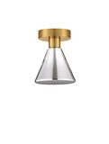 Nova Luce LED Deckenleuchte Voi 8W warmweiss 3000K Schwarz Messinggold Glas Metall Ø17cm 9236311