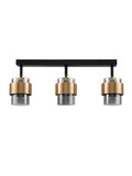 Nova Luce Deckenleuchte Sianna 3-flammig 3xE27 Schwarz Messinggold Glas Metall 70x20cm 9236388