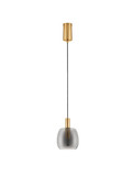 Nova Luce LED Pendelleuchte Imatia 7W warmweiss 3000K Messinggold Rauchschwarz Glas Metall Ø16cm 9236390
