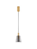 Nova Luce LED Pendelleuchte Imatia 7W warmweiss 3000K Messinggold Rauchschwarz Glas Metall Ø14cm 9236391