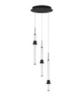 Nova Luce LED Pendelleuchte Stalactite dimmbar 18W warmweiss 3000K Schwarz Aluminium Keramik Ø35cm 9236406