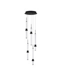 Nova Luce LED Pendelleuchte Stalactite dimmbar 32W warmweiss 3000K Schwarz Aluminium Keramik Ø35cm 9236407