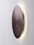 Nova Luce LED Wandleuchte Cyrcle 12W warmweiss 3000K Kaffeebraun Stahl Ø22cm 9248177