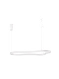 Nova Luce LED Pendelleuchte Dussa dimmbar 61W warmweiss 3000K Weiß Aluminium 120x66cm 9345692