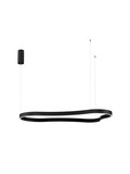 Nova Luce LED Pendelleuchte Dussa dimmbar 61W warmweiss 3000K Schwarz Aluminium 120x66cm 9345693