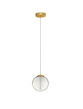 Nova Luce LED Pendelleuchte Galeo dimmbar 7W warmweiss 3000K Gold Glas Metall Ø22cm 9416940