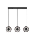 Nova Luce LED Pendelleuchte Ballet dimmbar 24W warmweiss 3000K Schwarz Rauchgrau Glas Metall 102x26cm 9416945