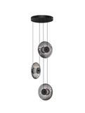 Nova Luce LED Pendelleuchte Ballet dimmbar 24W warmweiss 3000K Schwarz Rauchgrau Glas Metall Ø35cm 9416946