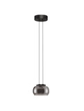 Nova Luce LED Pendelleuchte Bios dimmbar 9W warmweiss 3000K Rauchgrau Schwarz Glas Metall Ø18cm 9416954