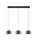 Nova Luce LED Pendelleuchte Bios dimmbar 25W warmweiss 3000K Rauchgrau Schwarz Glas Metall 82x18cm 9416955