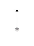 Nova Luce LED Pendelleuchte Orenda 5W warmweiss 3000K Rauchgrau Schwarz Glas Metall Ø16cm 9416957