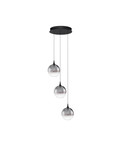 Nova Luce LED Pendelleuchte Orenda dimmbar 15W warmweiss 3000K Rauchgrau Schwarz Glas Metall Ø35cm 9416959