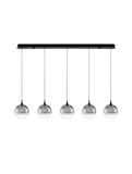 Nova Luce LED Pendelleuchte Orenda dimmbar 20W warmweiss 3000K Rauchgrau Schwarz Glas Metall 115x16cm 9416963