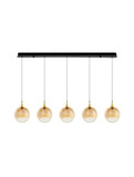 Nova Luce LED Pendelleuchte Orenda dimmbar 20W warmweiss 3000K Messinggold Schwarz Champagner Glas Metall 115x16cm 9416964