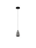 Nova Luce LED Pendelleuchte Alish 8W warmweiss 3000K Rauchgrau Schwarz Glas Metall Ø12cm 9416965