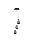 Nova Luce LED Pendelleuchte Alish dimmbar 24W warmweiss 3000K Rauchgrau Schwarz Glas Metall Ø28cm 9416967