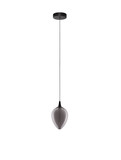 Nova Luce LED Pendelleuchte Nali 6W warmweiss 3000K Rauchgrau Schwarz Glas Metall Ø14cm 9416971