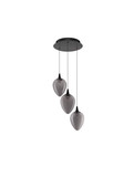 Nova Luce LED Pendelleuchte Nali dimmbar 18W warmweiss 3000K Rauchgrau Schwarz Glas Metall Ø35cm 9416973