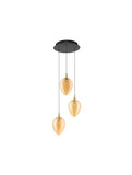 Nova Luce LED Pendelleuchte Nali dimmbar 18W warmweiss 3000K Messinggold Schwarz Champagner Glas Metall Ø35cm 9416974