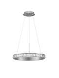 Nova Luce LED Pendelleuchte Eteken dimmbar 35W warmweiss 3000K Silber Stahl Kristall Ø60cm 9501214