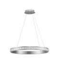 Nova Luce LED Pendelleuchte Eteken dimmbar 45W warmweiss 3000K Silber Stahl Kristall Ø80cm 9501215